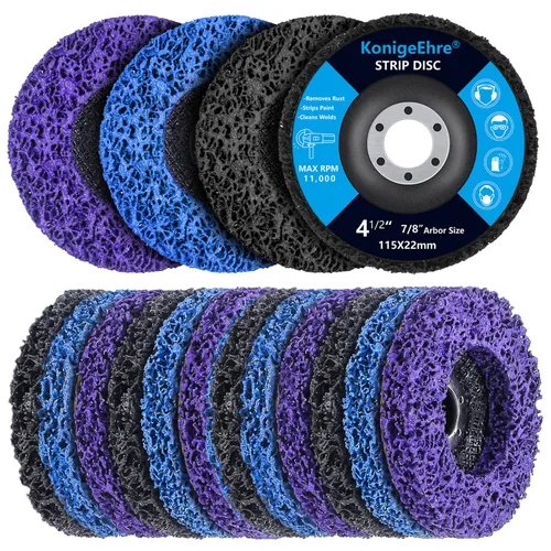 Vista 8 de Paquete de 6 discos de tira de 4 x 5/8 pulgadas, rueda de pelado, ajuste de amoladora angular, revestimiento de pintura, soldadura de óxido