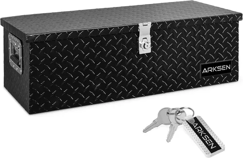 Vista 10 de ARKSEN - Caja de herramientas de placa de diamante de aluminio resistente de 30 pulgadas, para camioneta, caja de herramientas de remolque o casa