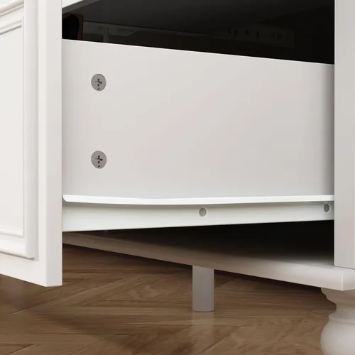 Vista 8 de FAMAPY Cómoda blanca con 9 cajones, cómoda de madera, asas de metal dorado, patas de madera, 9 cómodas para dormitorio