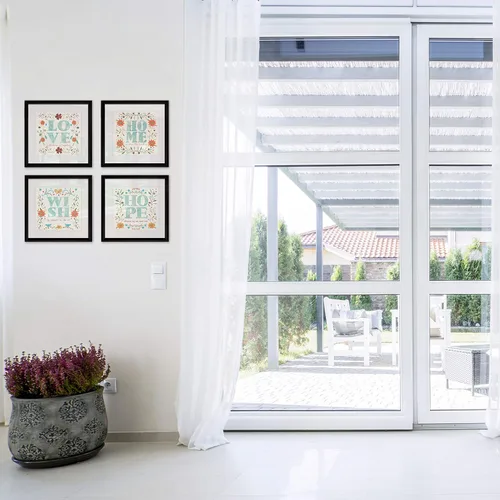 Vista 106 de Wexford Home Colección de primavera de jardín de campo francés, colección de primavera, juego de 4 paneles para decoración de pared de oficina