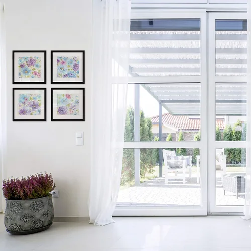 Vista 129 de Wexford Home Colección de primavera de jardín de campo francés, colección de primavera, juego de 4 paneles para decoración de pared de oficina