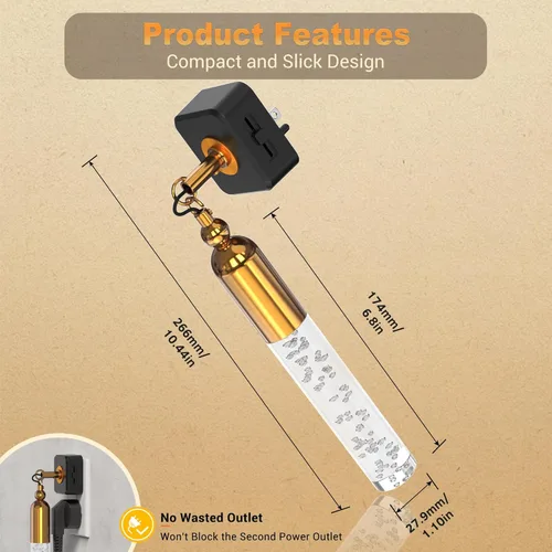 Vista 4 de JandCase Luces nocturnas enchufables a la pared, luces nocturnas LED de luz suave de 3000K, brillo ajustable de 0-100LM, luz nocturna enchufable