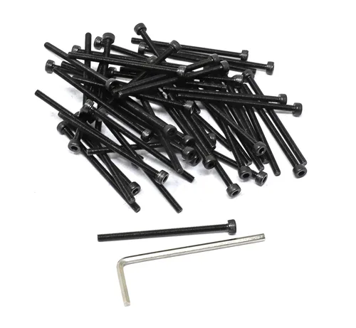 Vista 17 de iexcell Juego de 50 tornillos M4 x 20/25/30/35/40 de acero de aleación de grado 12.9, acabado de óxido negro