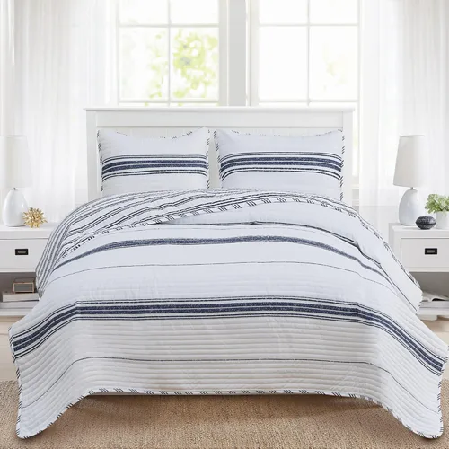 Vista 9 de Market & Place - Juego de edredón reversible de 2 piezas con funda de almohada Edredón suave y ligero para todas las estaciones con patrón moderno