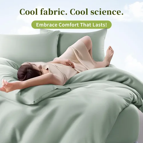 Vista 39 de Shilucheng Sábanas 100% viscosa derivada de bambú, tamaño matrimonial, 4 piezas, ultra refrescantes y sedosas, bolsillo profundo de 16 pulgadas