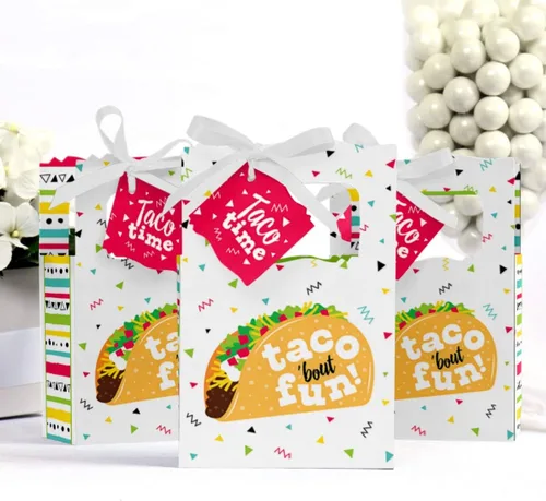 Vista 2 de Big Dot of Happiness Taco 'Bout Fun - Cajas de recuerdo de fiesta mexicana - Juego de 12