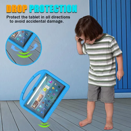 Vista 3 de Funda para tablet Fire Max 11 para niños (13ª generación, versión 2023), ligera, a prueba de golpes, con asa y soporte para tablet Kindle Fire Max