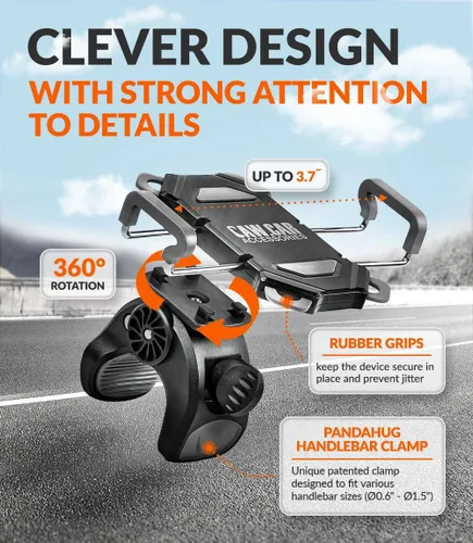 Vista 5 de CAW.CAR Accessories Soporte de teléfono para bicicleta y motocicleta - para iPhone 17 (16, Xr, SE, Plus/Max) o cualquier teléfono celular - Soporte