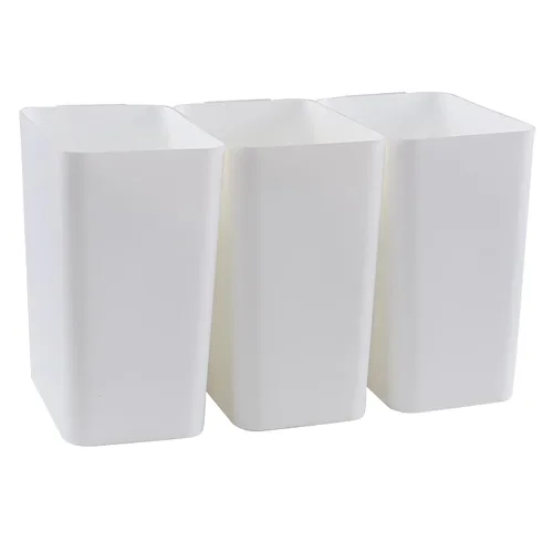 Vista 9 de Xyskin Cubo de basura de plástico de 4.5 galones, papelera de escritorio, basura, negro, paquete de 3