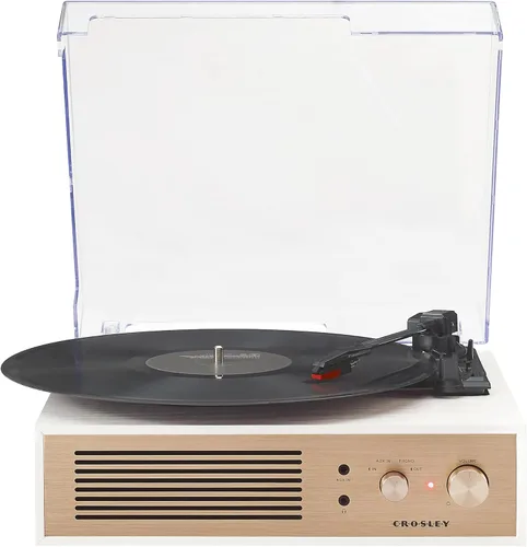 Vista 17 de Crosley CR6045A-BK Miles 3-Velocidades Bluetooth Entrada/Salida Reproductor de Discos Tocadiscos con Altavoces Integrados, Negro