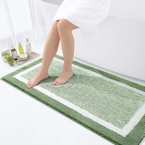 Vista 100 de OLANLY Alfombras de baño 24x16, tapetes de baño extra suaves y absorbentes de microfibra, antideslizantes, lavables a máquina, secan rápido
