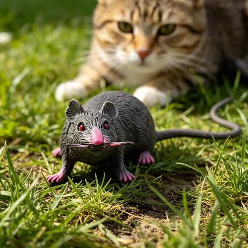 Vista 6 de 6 Pack Fake Rat Large Rubber Mice Realistic Plastic Prank Rats Halloween Props Scary Faux Mice for Pranks Practical Joke Gifts Party Decorations