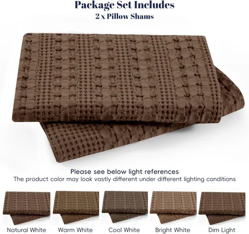 Vista 39 de PHF - Fundas de almohada 100% algodón con tejido gofre europeo, 26 x 26 pulgadas, 2 unidades para decoración elegante del hogar, para cama, sin