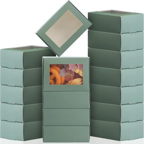 Vista 108 de Zonon 30 piezas de cajas de jabón para embalaje casero, mini cajas de regalo de papel kraft con ventana para panadería, caramelos, fabricación