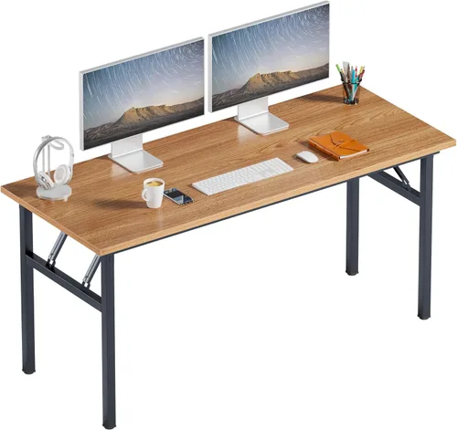 Vista 42 de Need - Escritorio plegable de computadora de 31.5 pulgadas para espacios pequeños, mesa plegable de escritura de estudio en negro para oficina