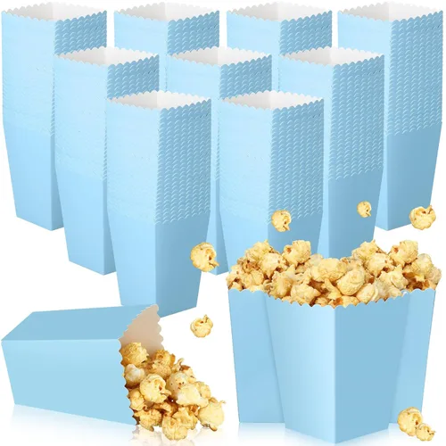 Vista 12 de Meanplan Cajas de palomitas de maíz, mini contenedor de cartón para palomitas de maíz, contenedor de cartón para aperitivos, bolsas desechables