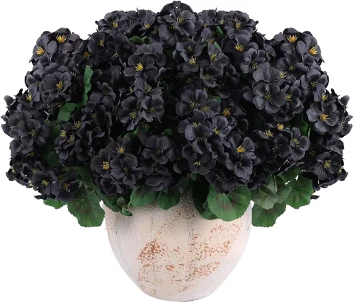 Vista 9 de Hananona 6 Piezas Flores Artificiales de Geranio para Exteriores Flores de Seda de Geranio para Exteriores Resistentes a Rayos UV Plantas de Jardín