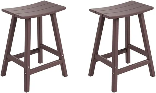 Vista 82 de Costaelm Juego de 2 taburetes de bar para todo tipo de clima, 29 pulgadas de altura, taburetes de bar Adirondack de polietileno para patio, terraza