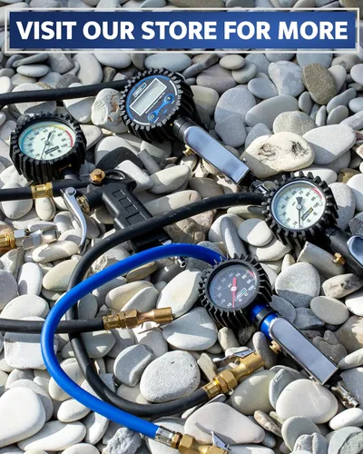 Vista 10 de Inflador de neumáticos con manómetro y manguera más larga, portabrocas de aire más preciso y resistente con medidor para compresor de aire