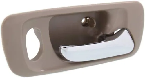 Vista 6 de Para Honda Accord 1998 99 00 01 2002 Manija de puerta interior delantera, lado del pasajero Bisel beige con palanca cromada Con orificio