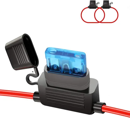 Vista 8 de Paquete de 2 adaptadores de fusible de 12 V para automóvil Add-a-Circuit TAP Adaptador 15A Conector de portafusibles
