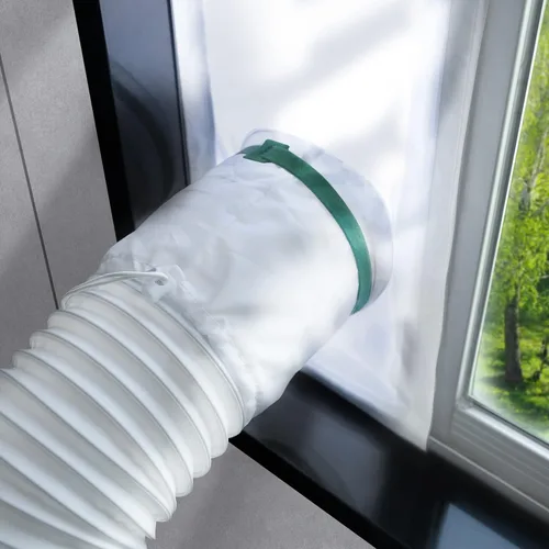 Vista 8 de Loviga Kit de sellado universal para puerta corredera para aire acondicionado y secadora portátil, 100% sellado doble manguera kit de ventilación