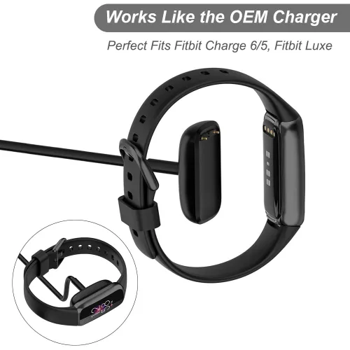 Vista 3 de Cargador para Fitbit Charge 65Luxe, cable de carga USB de repuesto para Fitbit Charge 56Luxe Fitness Trackers 3.3 ft3.3 pies
