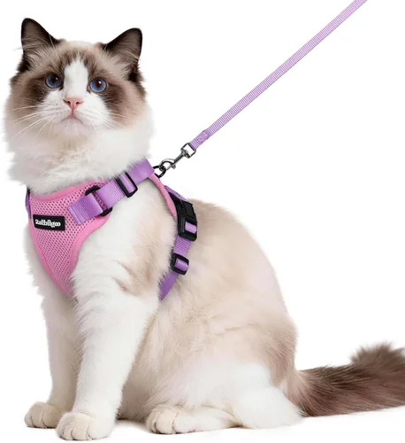 Vista 39 de rabbitgoo Arnés y correa para gatos para caminar, chaleco suave ajustable a prueba de escape para gatos, chaqueta de control fácil transpirable