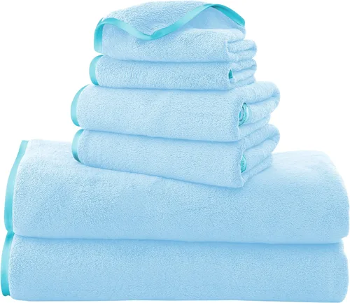 Vista 49 de TENSTARS Juego de 12 paños de alta calidad, secado rápido, terciopelo coral de microfibra suave, altamente absorbente, uso multiusos como baño, spa