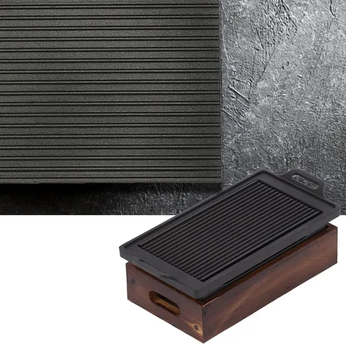 Vista 8 de Tnfeeon Plato de barbacoa, sartén portátil para barbacoa, parrilla japonesa para barbacoa, bandeja para hornear con base de aleación de aluminio