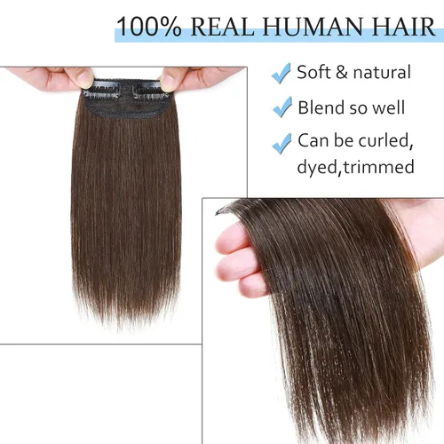 Vista 4 de SEGO 2 piezas de extensiones de cabello cortas con clip, cabello humano de 6 pulgadas, 20 g, extensiones de cabello humano para mujeres con cabello