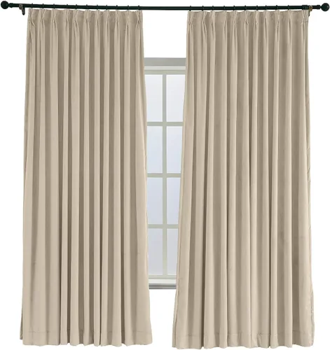 Vista 52 de ChadMade Pinch - Cortina plisada de terciopelo con aislamiento térmico y forro para oscurecer la habitación, con forro, cortina plisada de 27