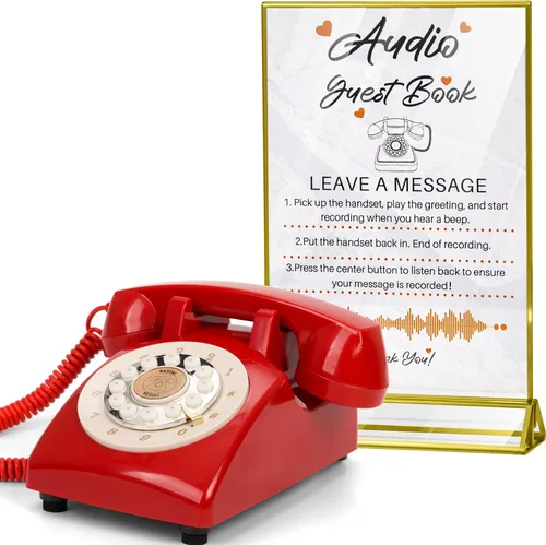 Vista 18 de Libro de invitados de audio, teléfono de boda, mensajes de audio personalizados de memoria de 32 GB, volumen ajustable, con función de repetición