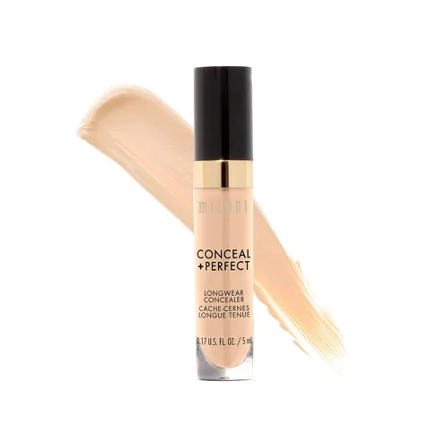 Vista 9 de Milani Conceal + Perfect Corrector de Larga Duración de Cobertura Completa Infundido con Ácido Hialurónico y Vitamina E, Cubre Ojeras, Manchas e