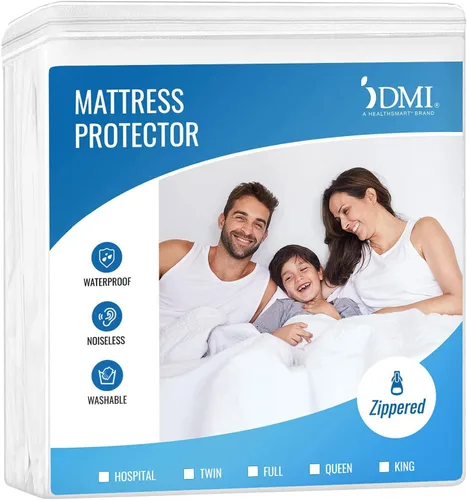 Vista 12 de DMI Protector de colchón impermeable individual – Ajustado, funda de colchón silenciosa, suave y transpirable, 39 x 75 x 8 pulgadas, color blanco