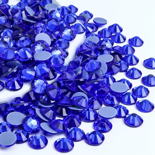 Vista 8 de 1440 diamantes de imitación de cristal termofijos, parte trasera plana, gemas redondas de cristal para manualidades y ropa