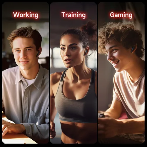 Vista 8 de V1 - Auriculares para juegos, 15 ms de baja latencia con dongle de 2.4 GHz, sonido estéreo 3D, Bluetooth 5.4, auriculares inalámbricos IPX4