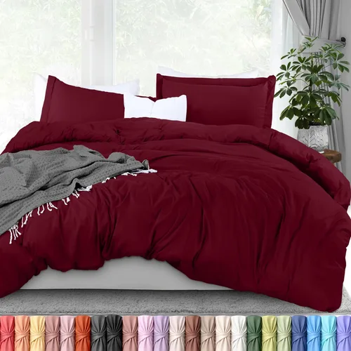 Vista 12 de Utopia Bedding Juego de funda de edredón tamaño individual - 2 piezas con cierre de cremallera - 1 funda de edredón 68X90 pulgadas y 1 funda de Beige