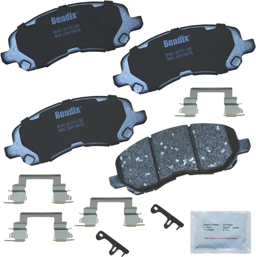 Vista 290 de Pastillas de Freno Delanteras Cerámicas Bendix Priority1 CFC430A para Modelos Selectos INFINITI G35, I30, Nissan 350Z, Altima, Juke, Maxima, Sentra