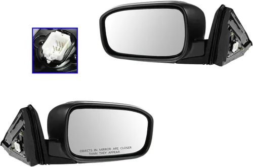 Vista 252 de TRQ Conjunto de 2 piezas de espejo lateral para conductor y pasajero, ajuste eléctrico, sin calefacción, sin memoria, color negro, compatible