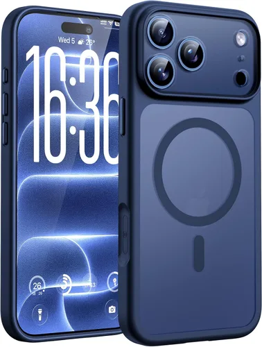 Vista 64 de TOCOL Funda magnética 3 en 1 para iPhone 15 Pro, mejorada [protección completa de cámara] con 2 protectores de pantalla, compatible con MagSafe Gris