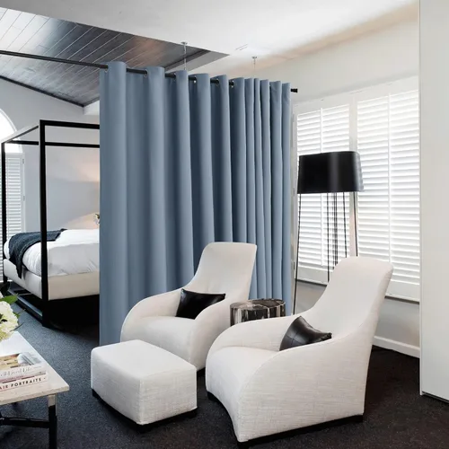 Vista 411 de NICETOWN - Divisor de habitación, cortina opaca divisora de habitación con función de aislamiento térmico, panel para puerta corredera o patio