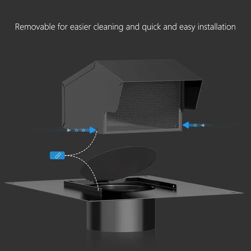 Vista 2 de Hon&Guan Ventilación de techo extraíble de 6 pulgadas, tapa de ventilación para secadora de techo para casas, acero galvanizado de 6 pulgadas