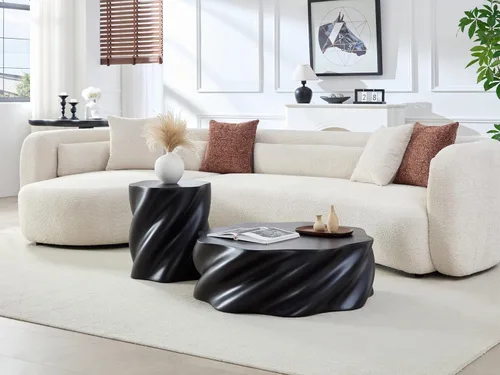 Vista 26 de kevinplus ø22'' Marble Top Side Table Round Circle Fluted End Table for Living Room, Modern Luxurious Wood Frame & Brushed Gold Metal Base, No