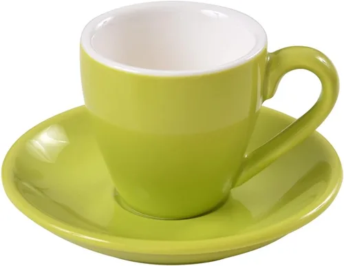 Vista 14 de Taza de café espresso de porcelana ionEgg con platillo, taza de café expreso, 80ml/2.7Oz, negro..