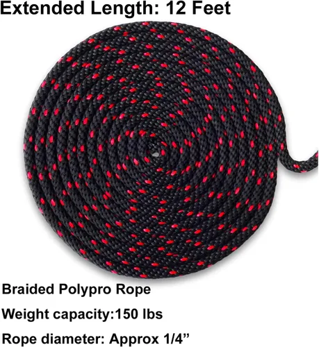 Vista 5 de LE KAPMOZ Correas de amarre para kayak, arco de canoa y popa, polea de trinquete de carga resistente, colgador de cuerda