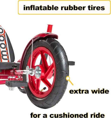 Vista 6 de Mobo Mity Sport Safe Tricycle. Toddler Big Wheel Ride On Trike. Pedal Car, Red Large