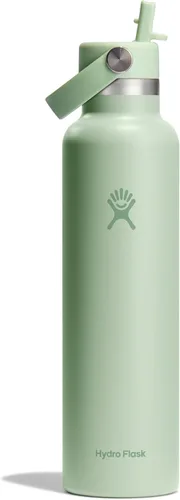 Vista 19 de Hydro Flask Botella de agua – Acero inoxidable aislado – Tapa flexible con pajita de boca estándar, antiderrames, a prueba de fugas y recargable