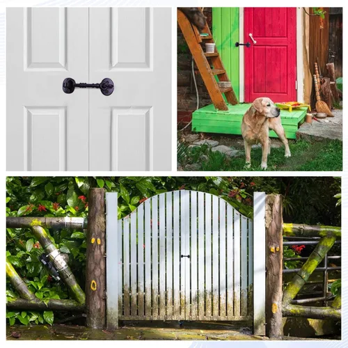 Vista 6 de The Metal Magician Pestillo de gancho de ojo de cabina de hierro fundido para puertas y puertas de 5 pulgadas