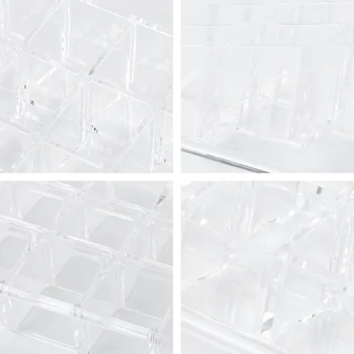 Vista 6 de DECHOUS Multigrid Lipstick Holder 24 Slots Acrylic Desktop Organizer Makeup Cosmetic Storage Case for Lip Gloss and Nail Polish Display